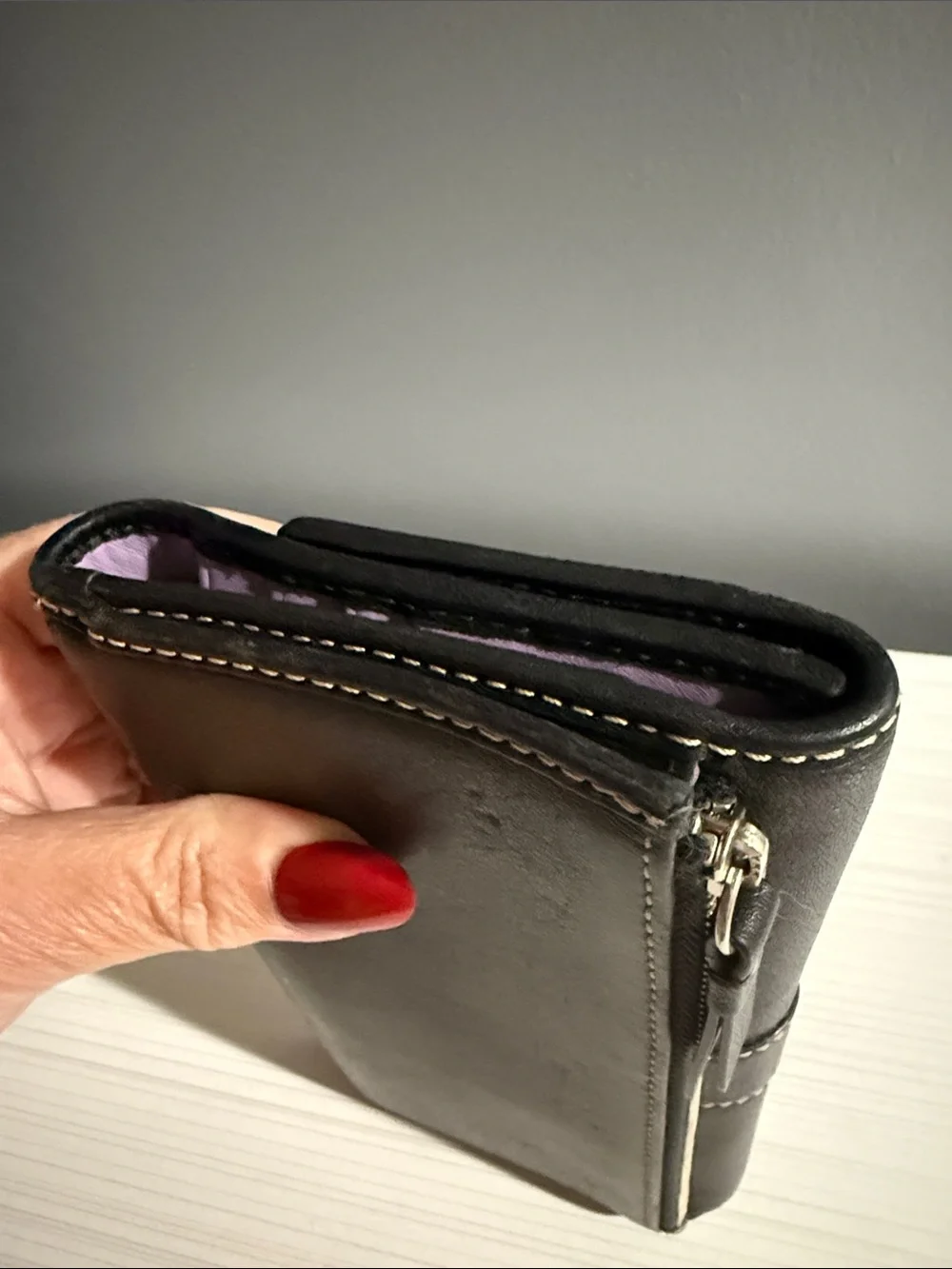 vintage Coach Hamptons black leather wallet with matching check holder